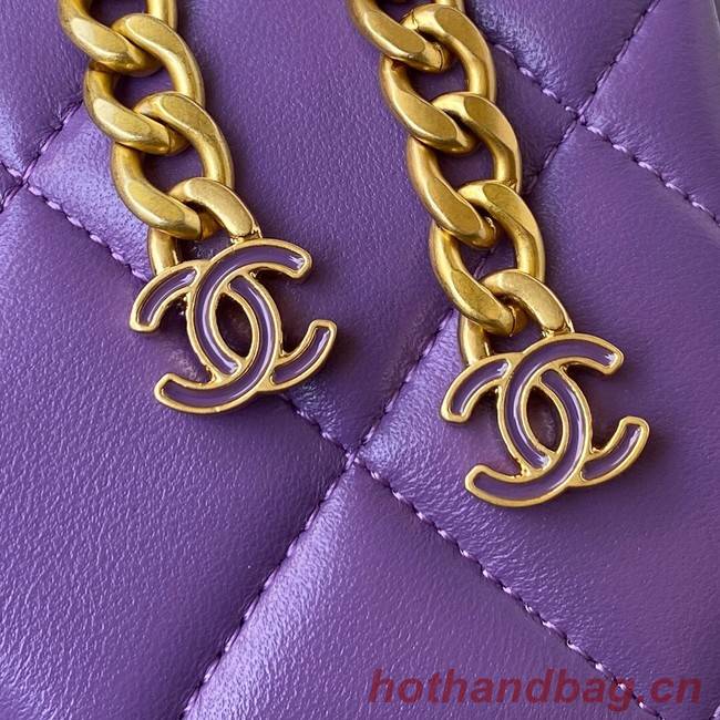 Chanel Flap Lambskin small Shoulder Bag AS3114 purple