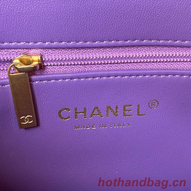 Chanel Flap Lambskin small Shoulder Bag AS3114 purple