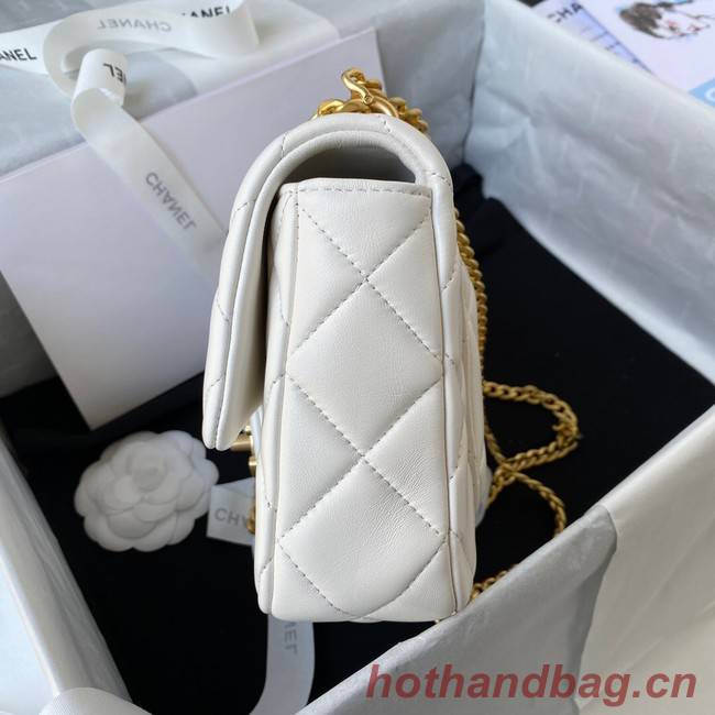 Chanel Flap Lambskin small Shoulder Bag AS3114 white