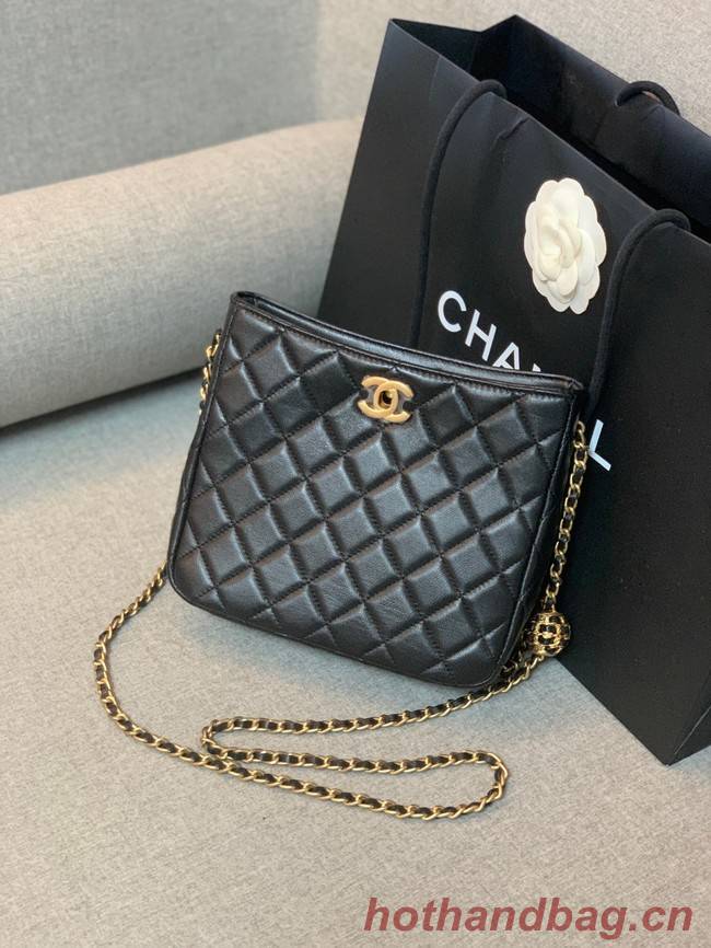 Chanel mini Shoulder Bag Lambskin&Gold-Tone Metal AS3259 black 