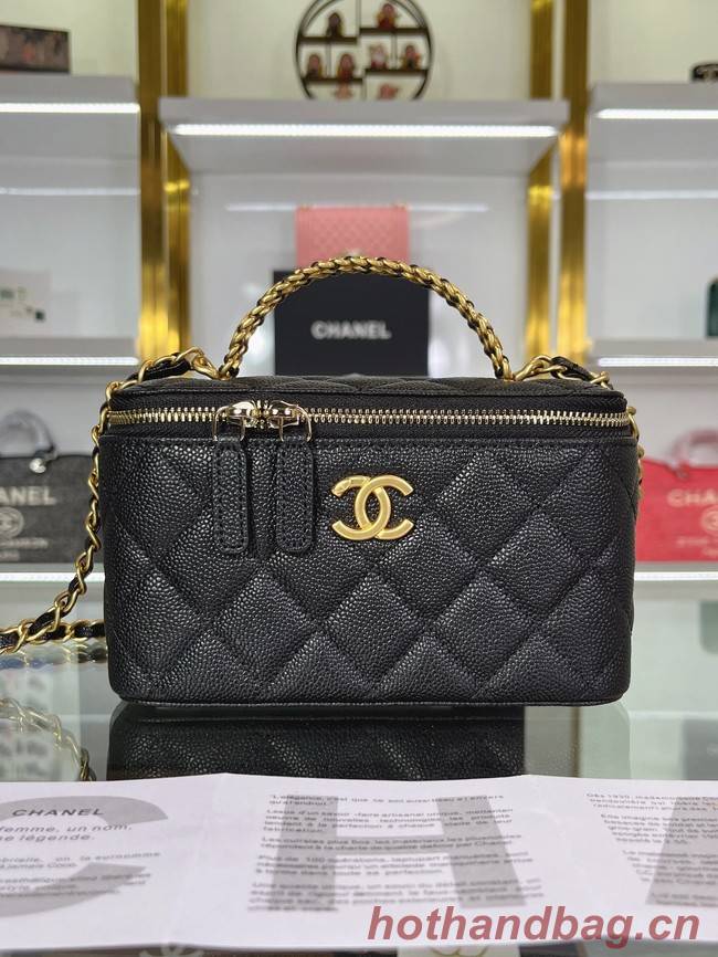 CHANEL HANDBAG Grained Calfskin&Gold-Tone Metal AP2805 black