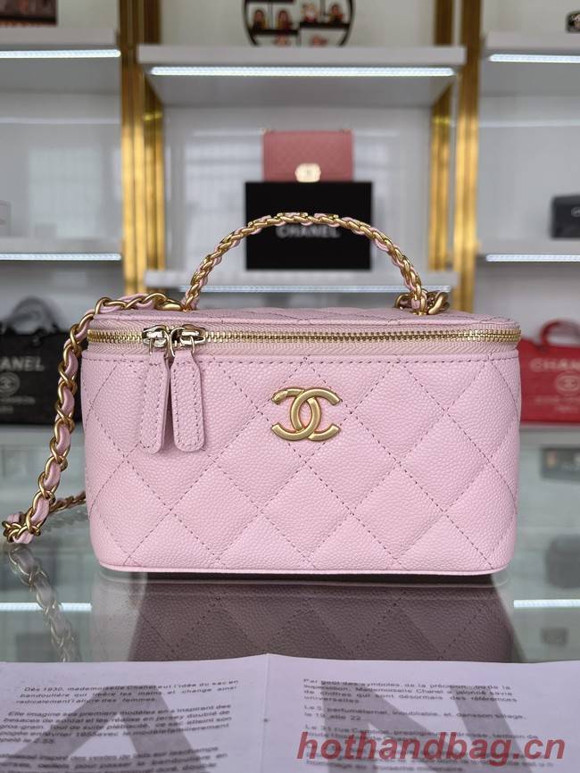 CHANEL HANDBAG Grained Calfskin&Gold-Tone Metal AP2805 pink