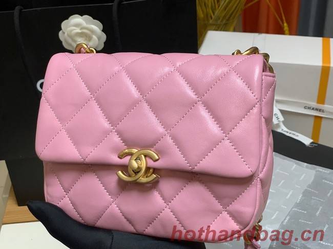 Chanel mini Shoulder Bag Lambskin&Gold-Tone Metal AS3205 pink