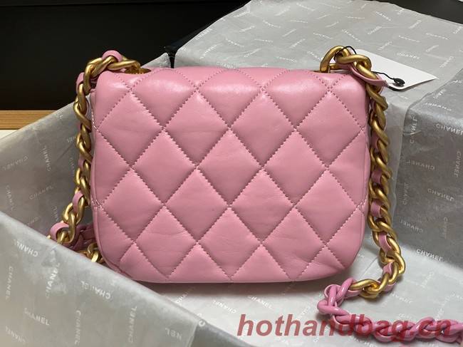 Chanel mini Shoulder Bag Lambskin&Gold-Tone Metal AS3205 pink