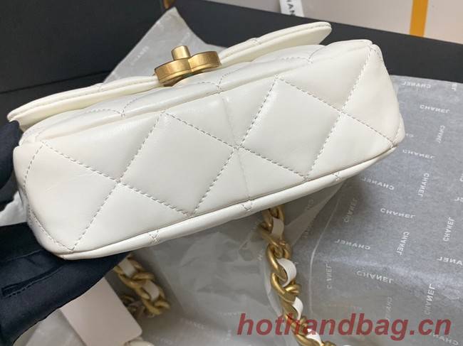 Chanel mini Shoulder Bag Lambskin&Gold-Tone Metal AS3205 white