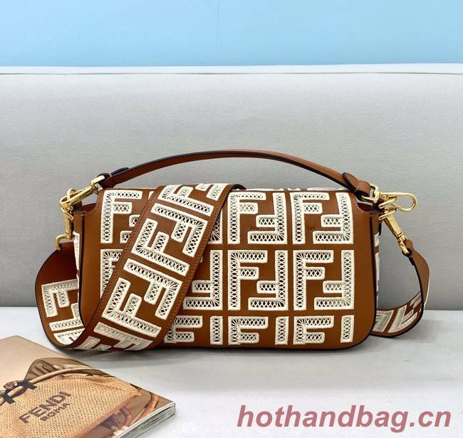 Fendi Baguette leather bag 8BR600A Camel