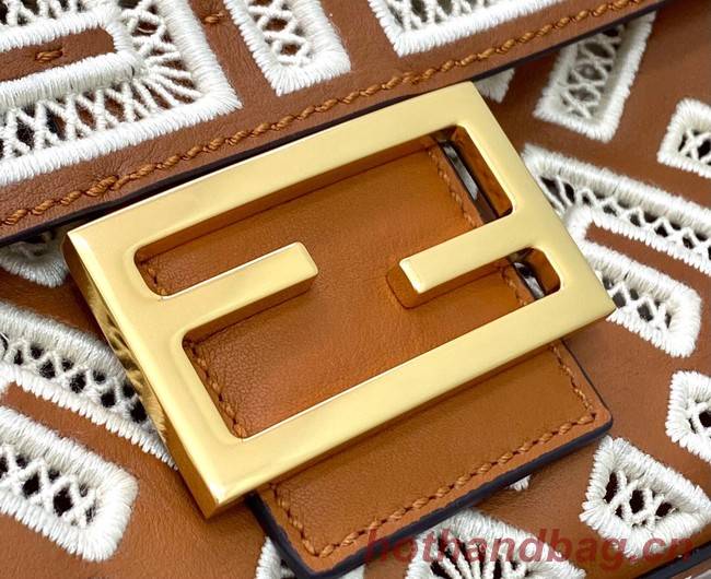 Fendi Baguette leather bag 8BR600A Camel