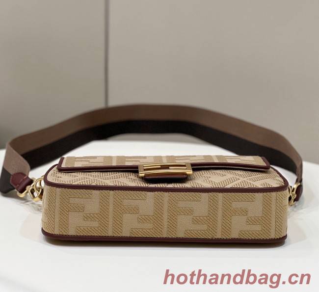 FENDI BAGUETTE CHAIN FF fabric bag 8BR600A brown