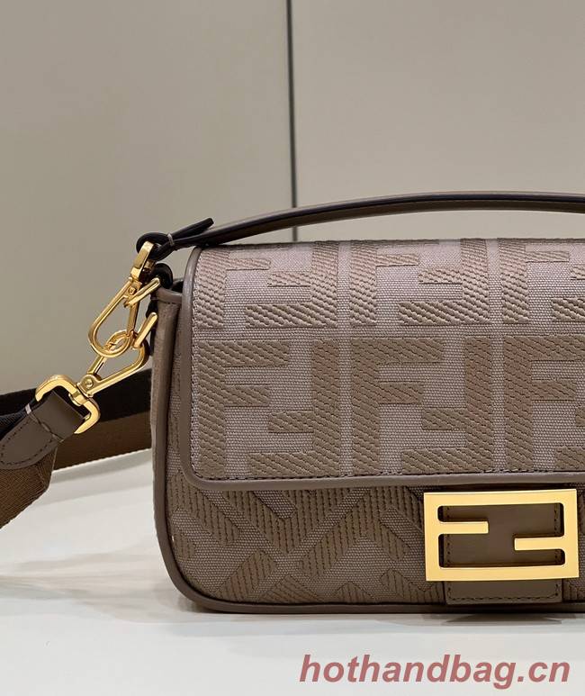 Fendi Baguette Chain FF fabric bag 8BR600A gray