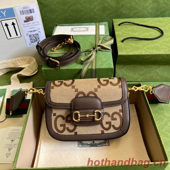 Gucci Horsebit 1955 jumbo GG mini bag 658574 brown