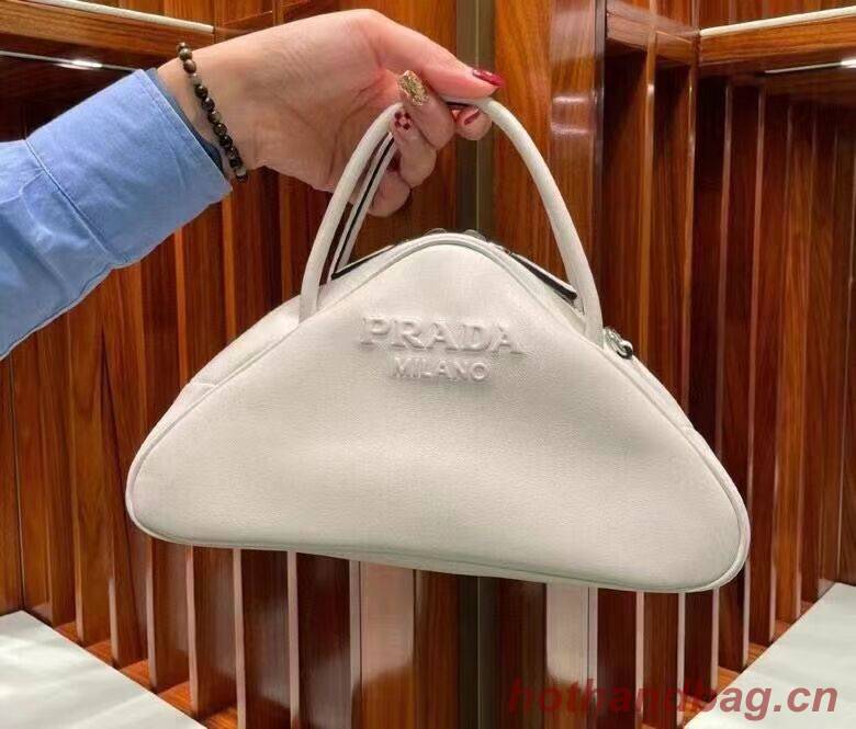 Prada Leather Triangle bag 1BB082 white