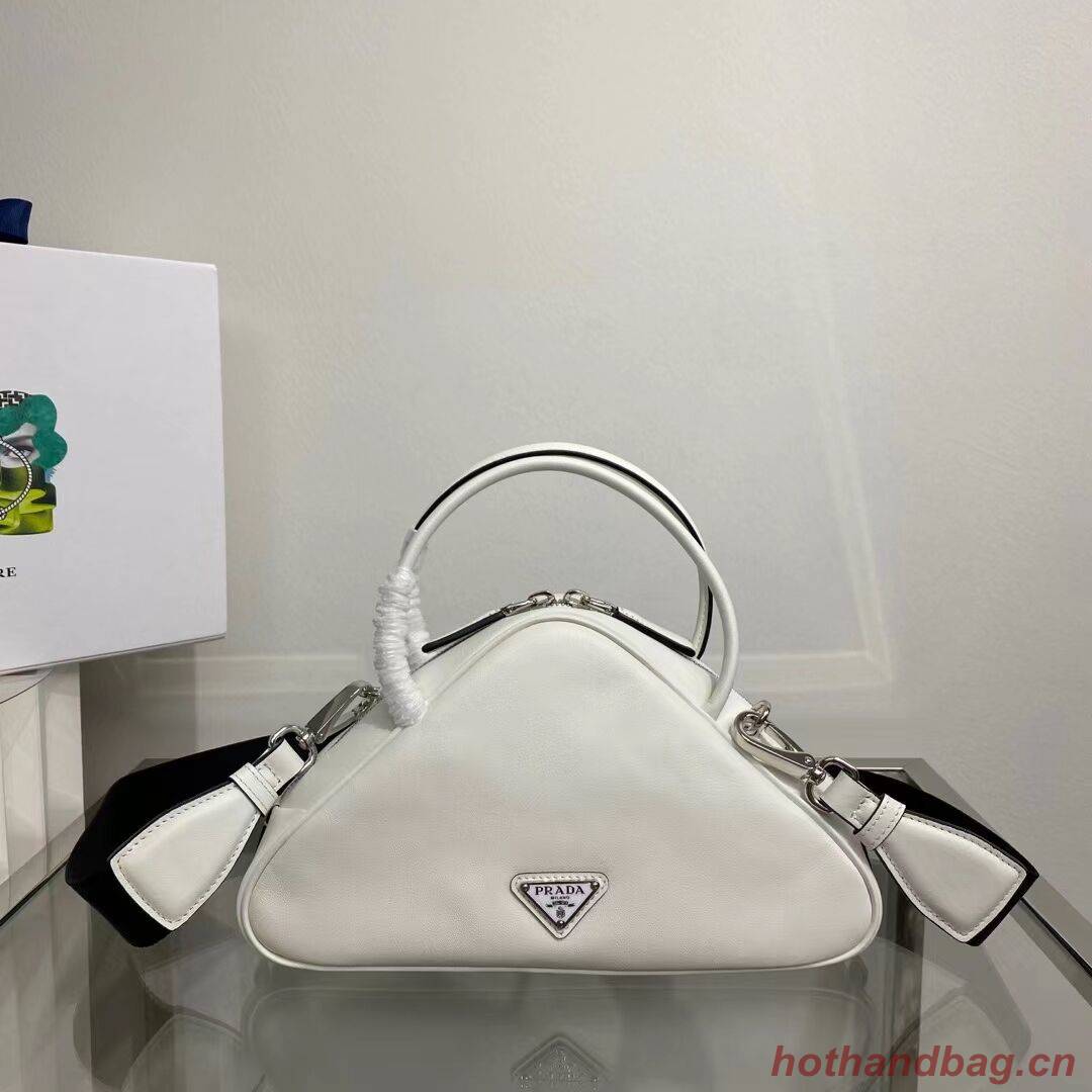 Prada Leather Triangle bag 1BB082 white