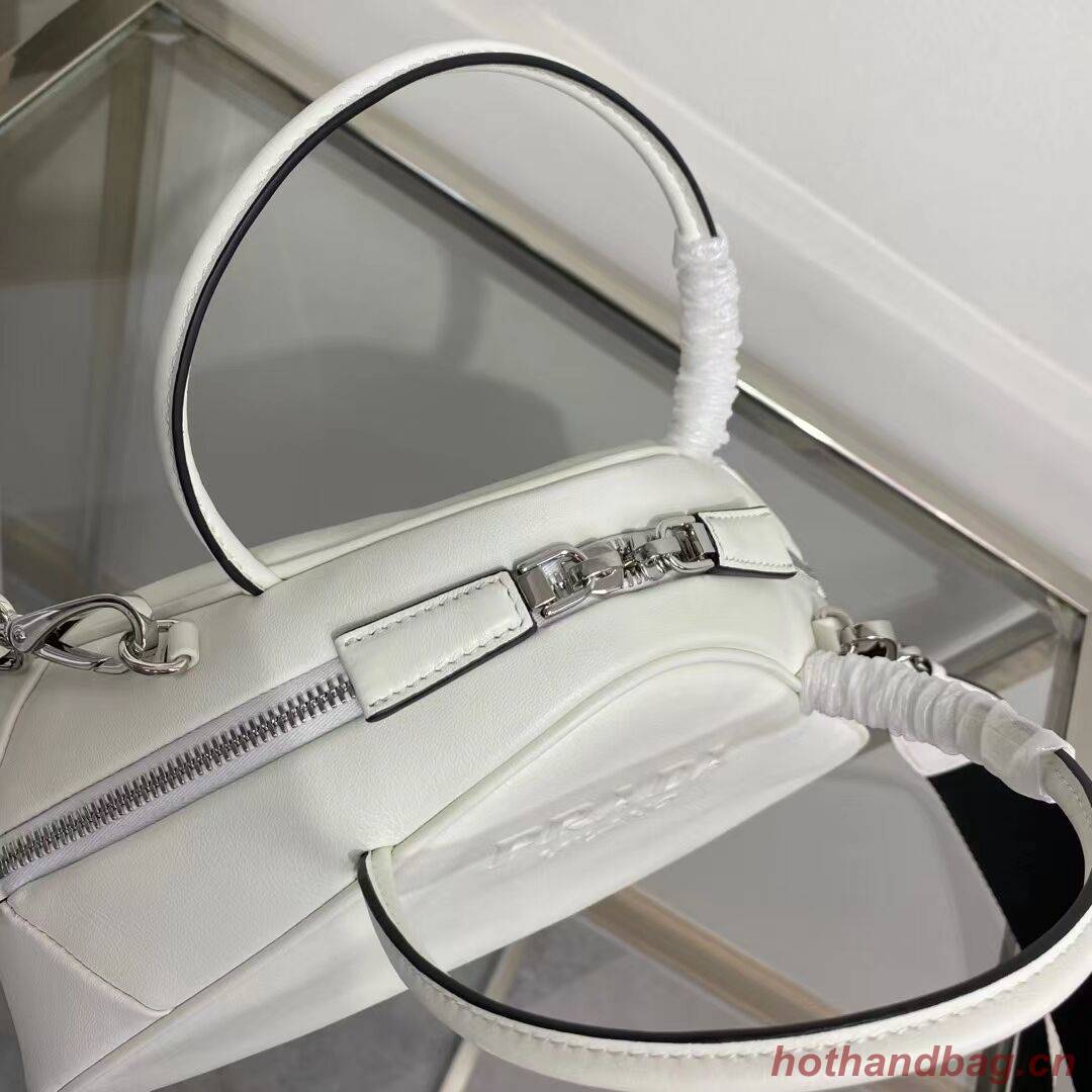 Prada Leather Triangle bag 1BB082 white