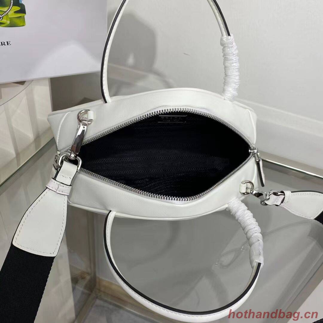 Prada Leather Triangle bag 1BB082 white