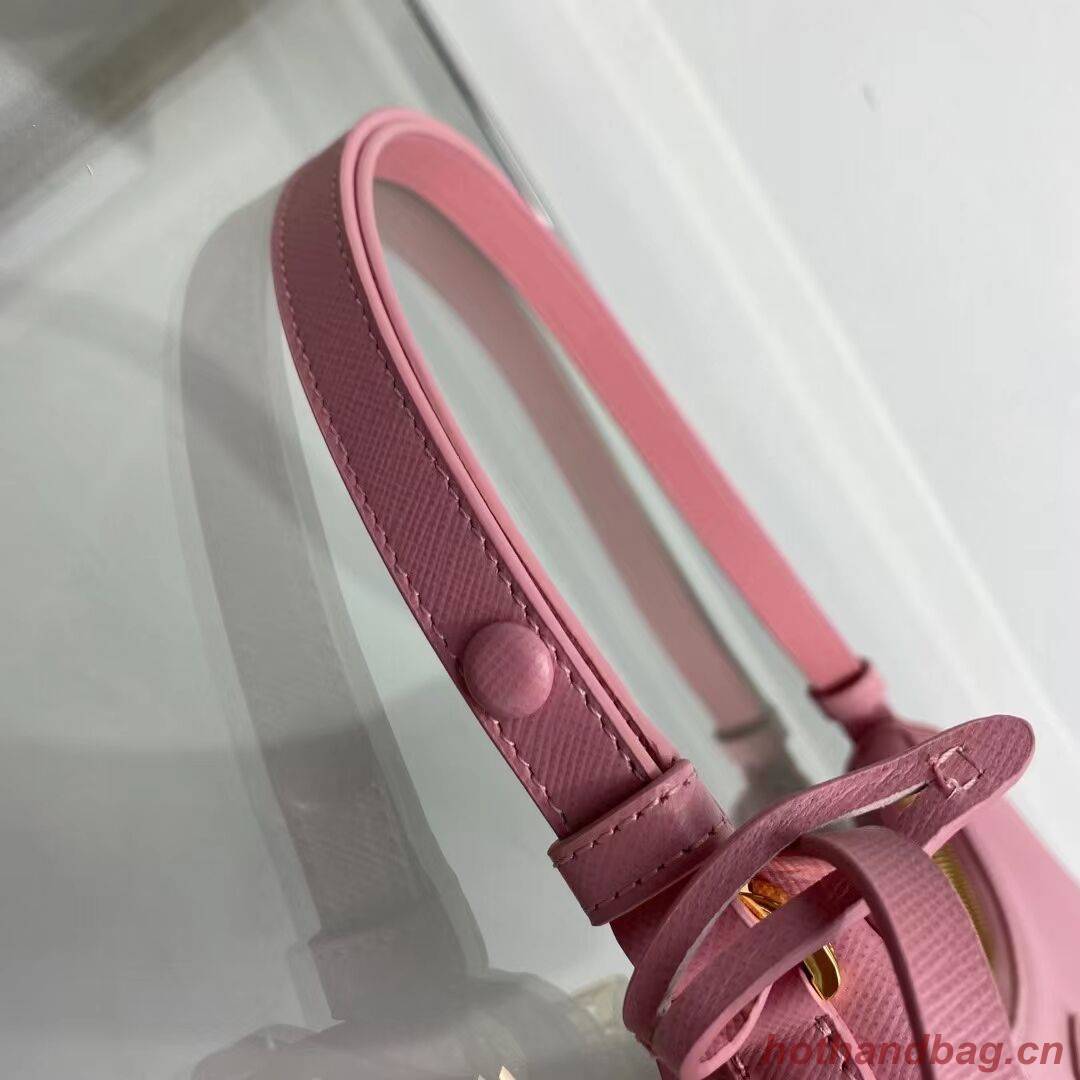 Prada Small Saffiano leather shoulder bag 1BD330 pink