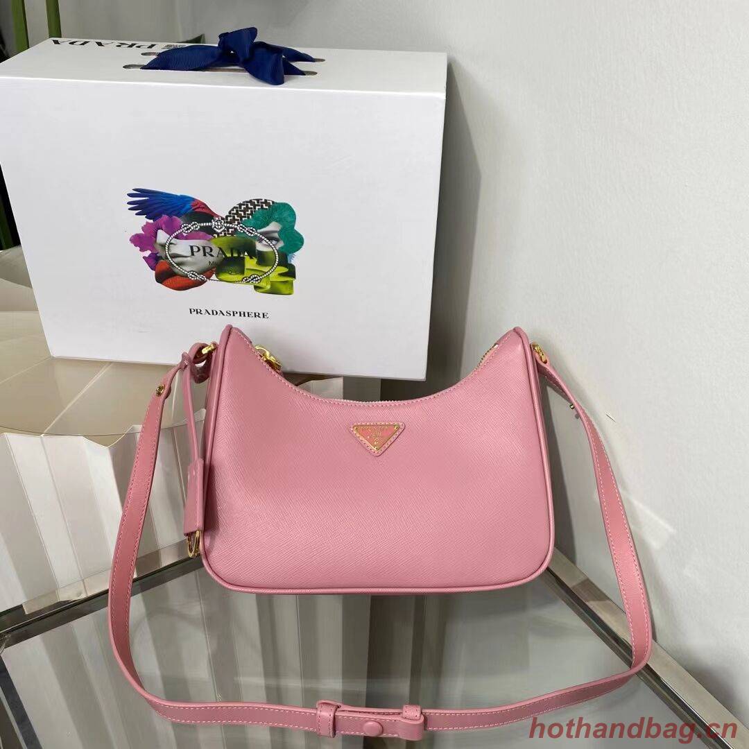 Prada Small Saffiano leather shoulder bag 1BD330 pink