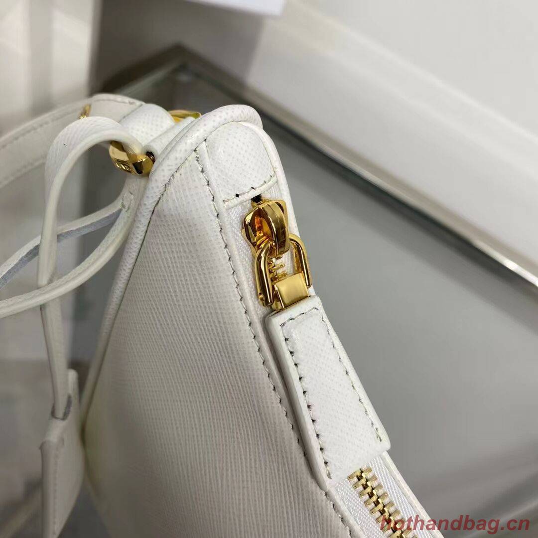 Prada Small Saffiano leather shoulder bag 1BD330 WHITE