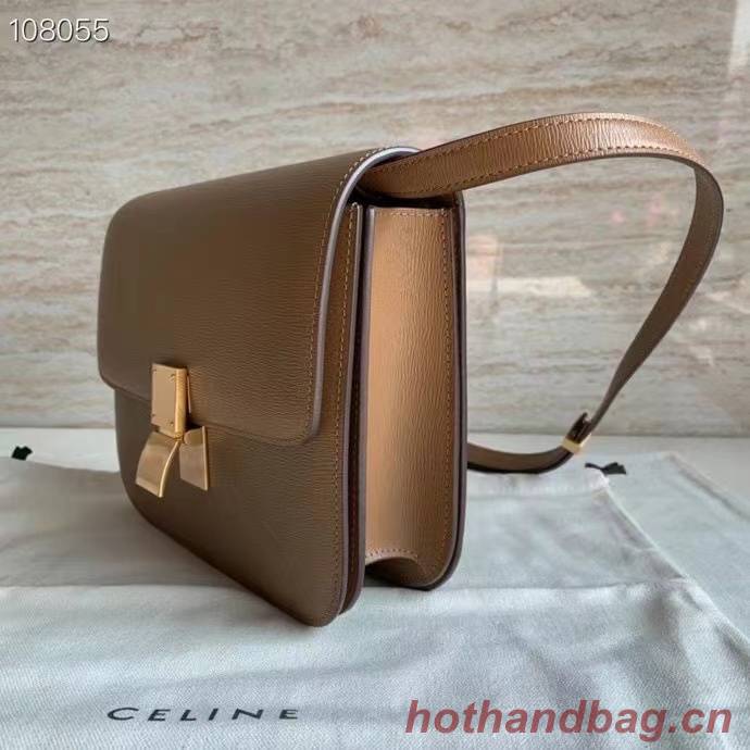 Celine MEDIUM CLASSIC BAG IN NATURAL CALFSKIN 189173 Brown