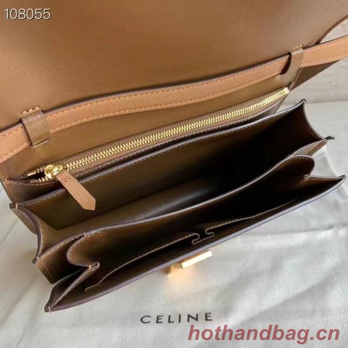 Celine MEDIUM CLASSIC BAG IN NATURAL CALFSKIN 189173 Brown