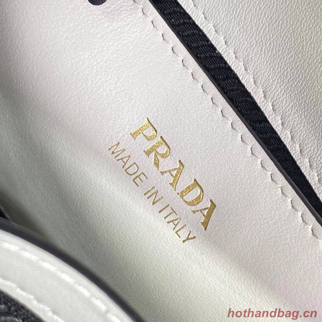 Prada Monochrome Saffiano and leather bag 1BD317 white