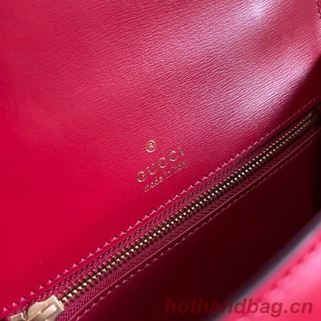 Gucci HOURGLASS SMALL TOP HANDLE BAG calfskin 681697 red%Green