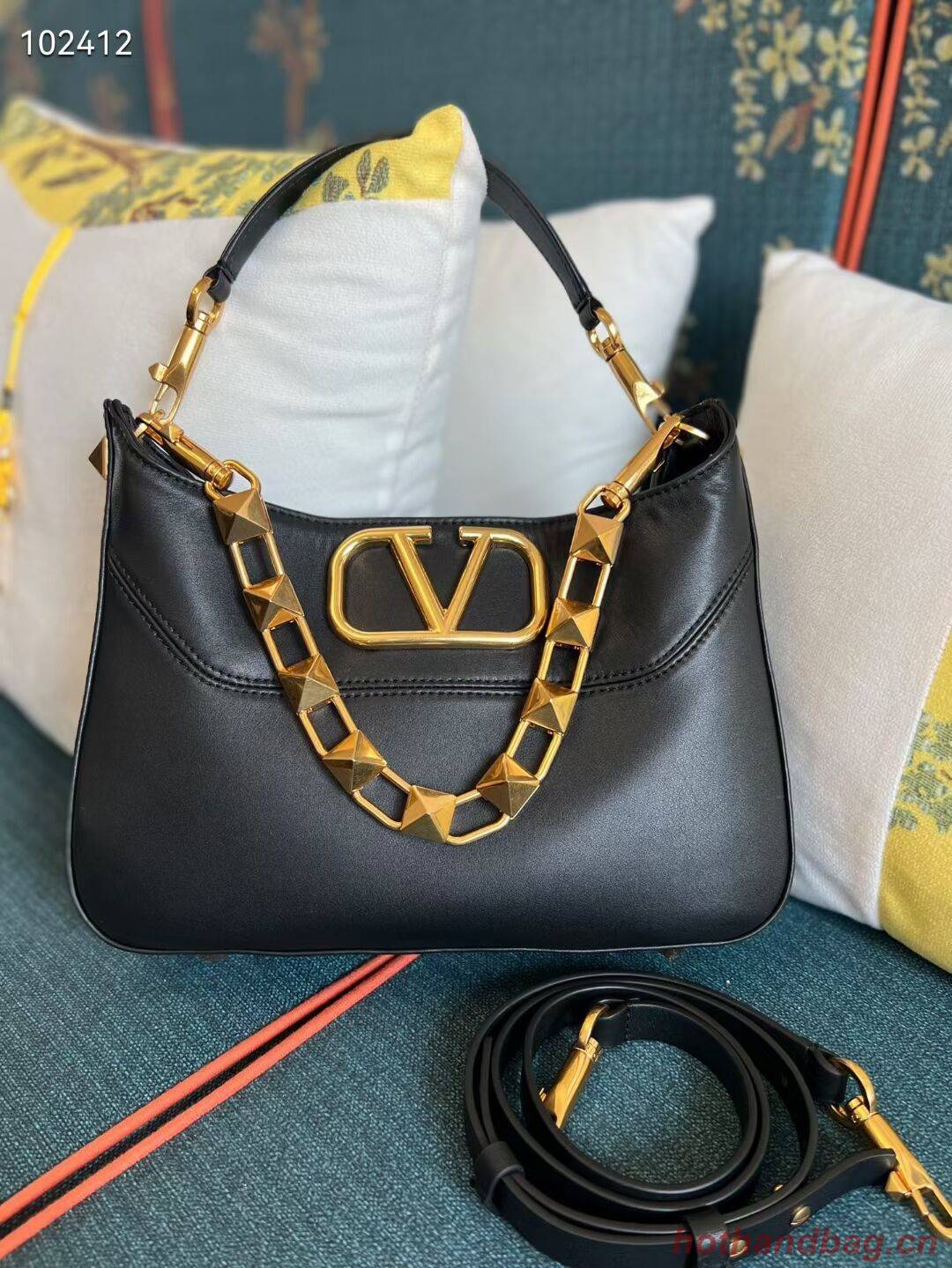 VALENTINO GARAVANI Loco Calf leather bag V2028 black