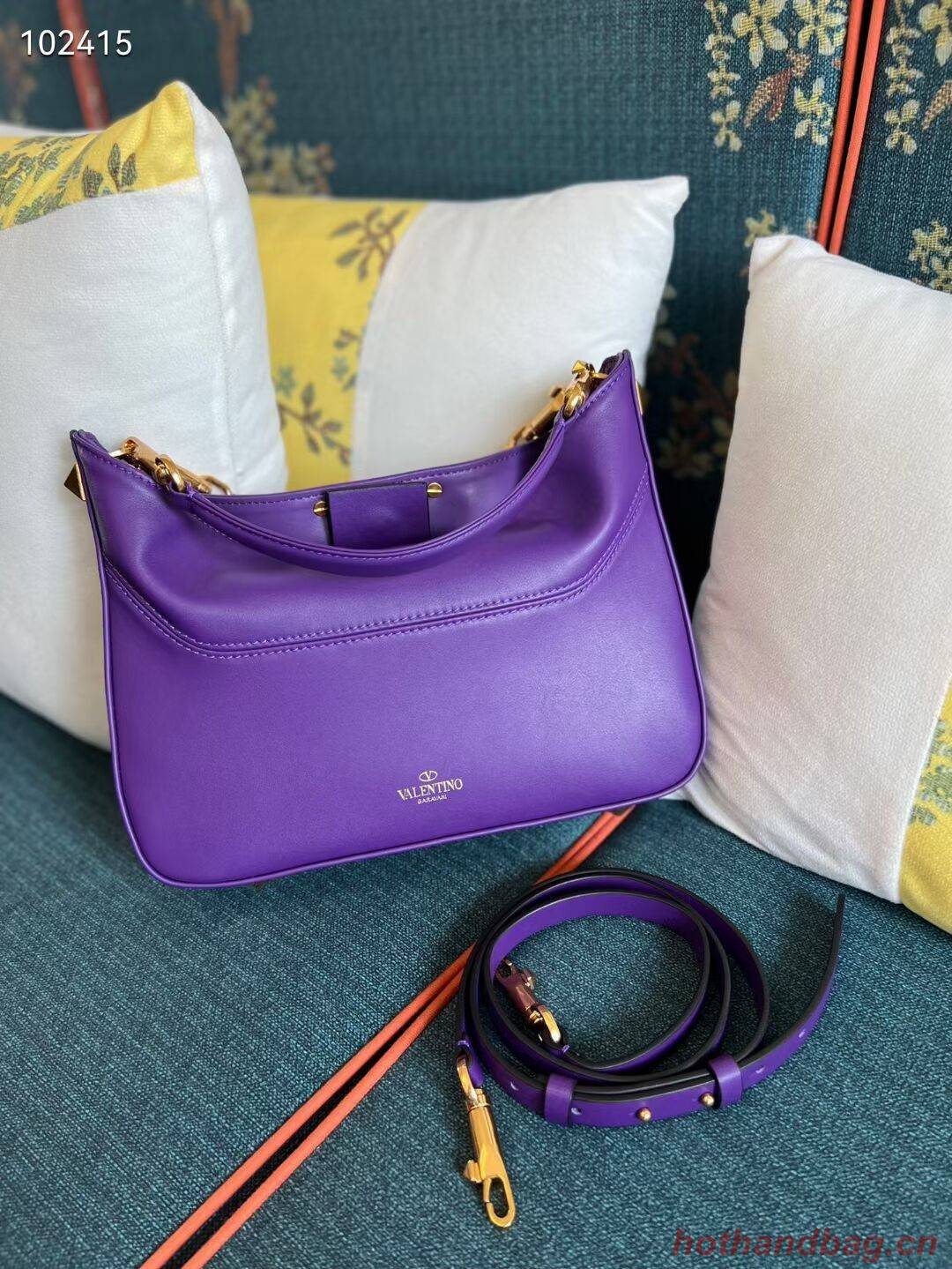 VALENTINO GARAVANI Loco Calf leather bag V2028 purple