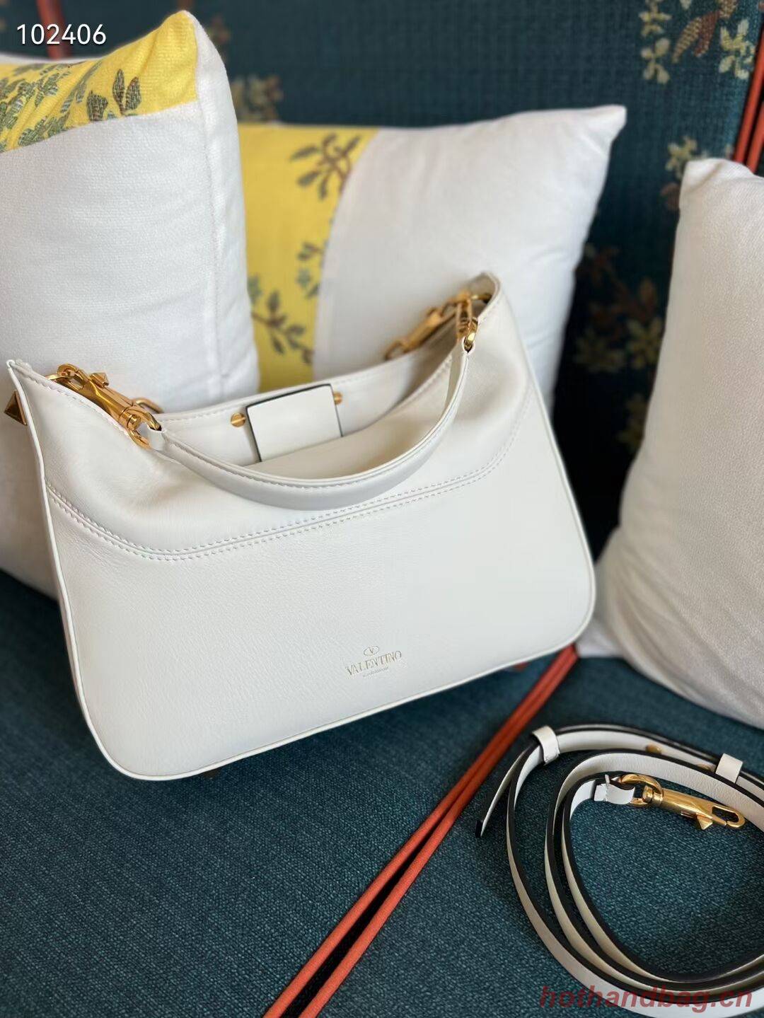 VALENTINO GARAVANI Loco Calf leather bag V2028 white