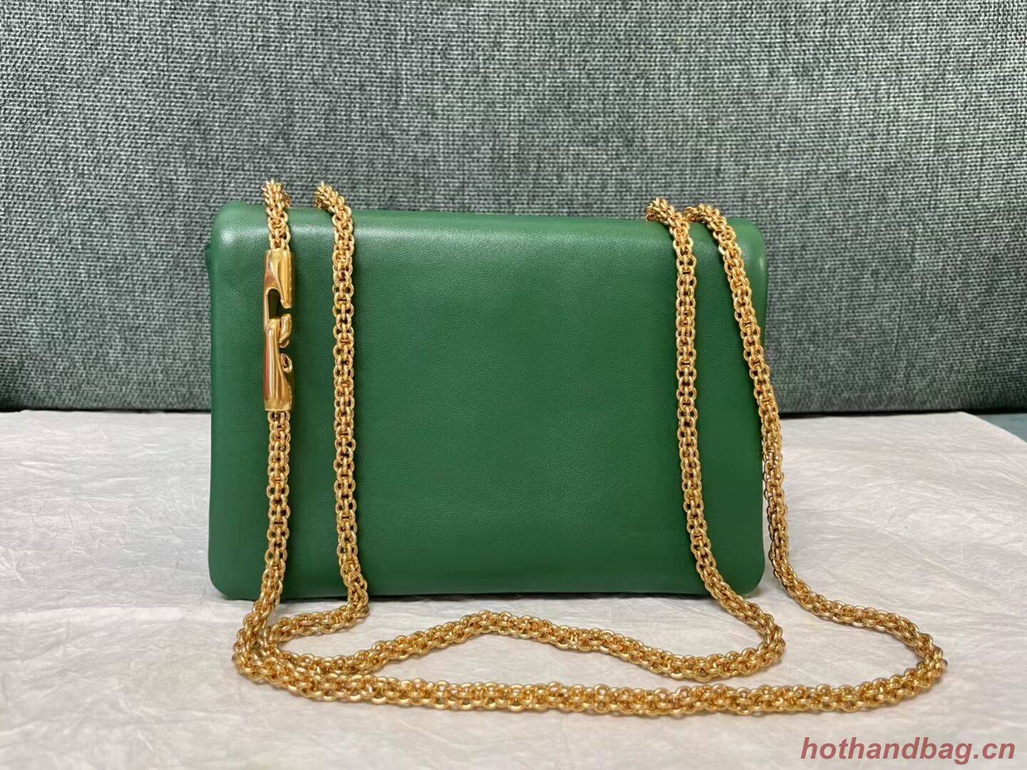 VALENTINO GARAVANI One Stud Sheepskin Shoulder Bag XW0B0K21 green