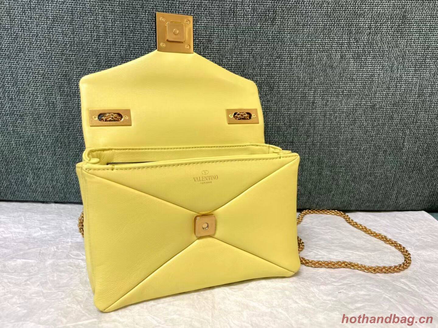 VALENTINO GARAVANI One Stud Sheepskin Shoulder Bag XW0B0K21 yellow