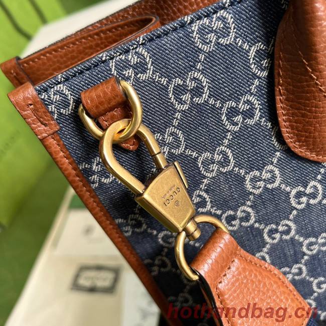 Gucci Medium tote with Interlocking denim G 674155 Blue