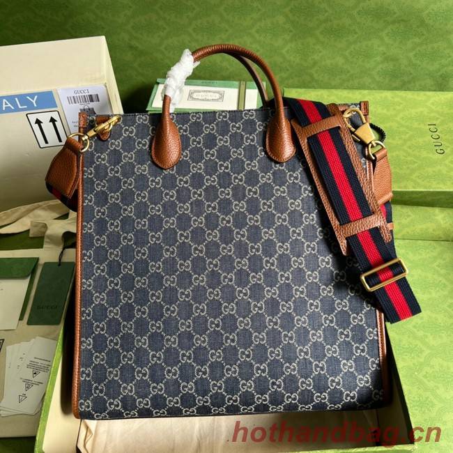 Gucci Medium tote with Interlocking denim G 674155 Blue