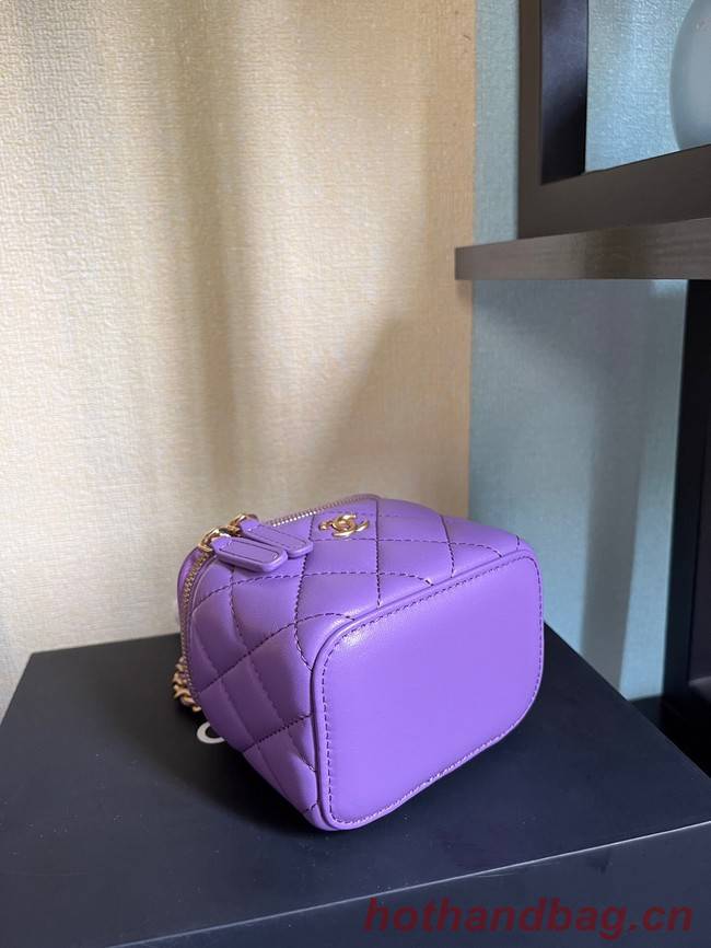 Chanel mini Shoulder Bag Lambskin & Gold-Tone Metal AP2929 Purple