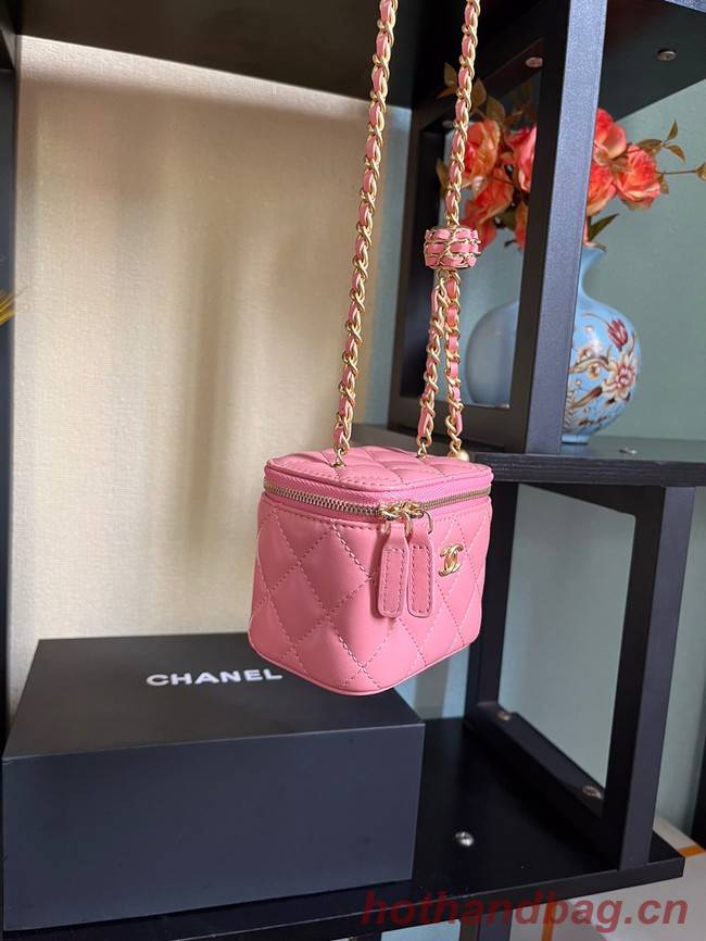 Chanel mini Shoulder Bag Lambskin & Gold-Tone Metal AP2929 pink