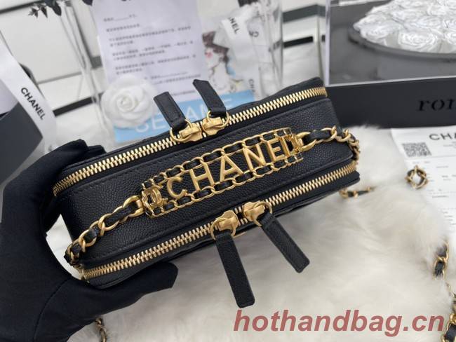 CHANEL HANDBAG Grained Calfskin&Gold-Tone Metal AP3222 black