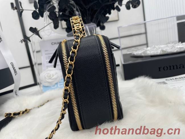 CHANEL HANDBAG Grained Calfskin&Gold-Tone Metal AP3222 black