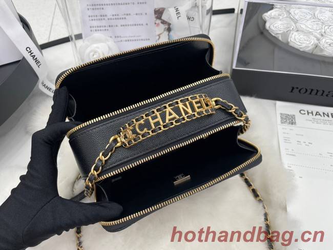 CHANEL HANDBAG Grained Calfskin&Gold-Tone Metal AP3222 black