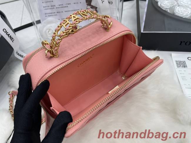 CHANEL HANDBAG Grained Calfskin&Gold-Tone Metal AP3222 pink