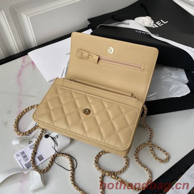 Chanel Grained Calfskin small Shoulder Bag AP2734 apricot