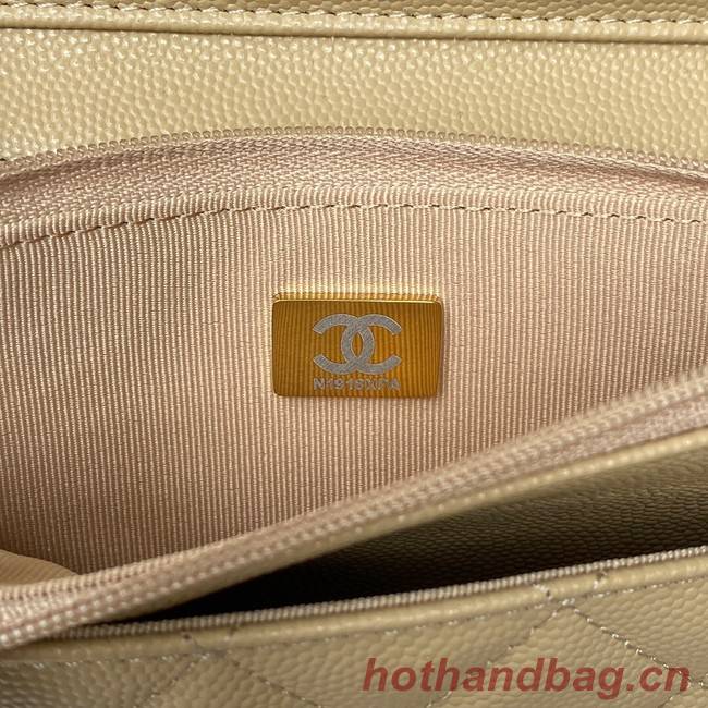 Chanel Grained Calfskin small Shoulder Bag AP2734 apricot