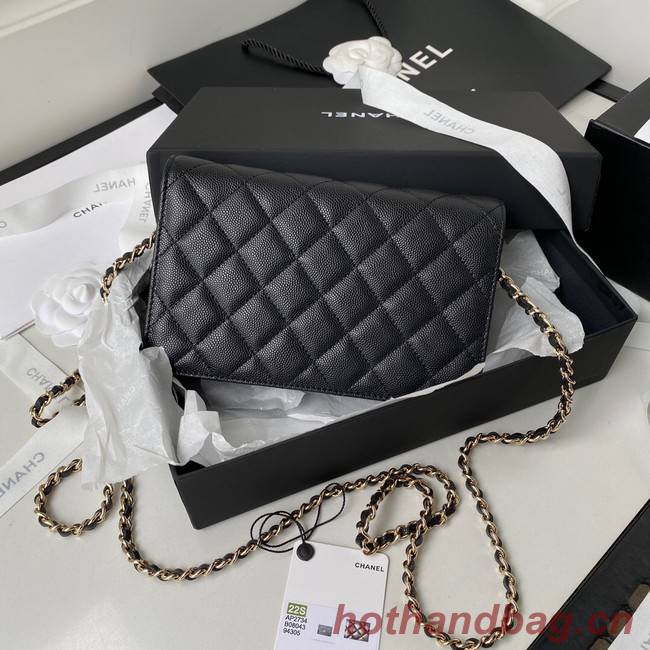 Chanel Grained Calfskin small Shoulder Bag AP2734 black