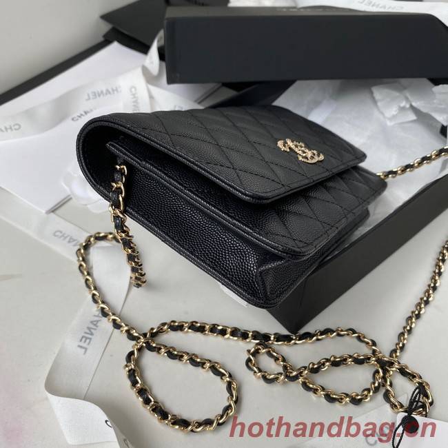 Chanel Grained Calfskin small Shoulder Bag AP2734 black