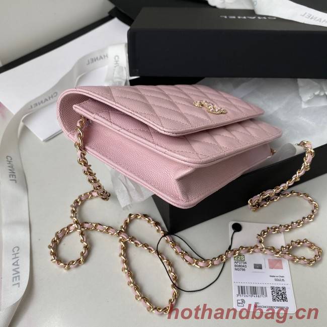 Chanel Grained Calfskin small Shoulder Bag AP2734 pink