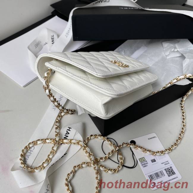 Chanel Grained Calfskin small Shoulder Bag AP2734 white