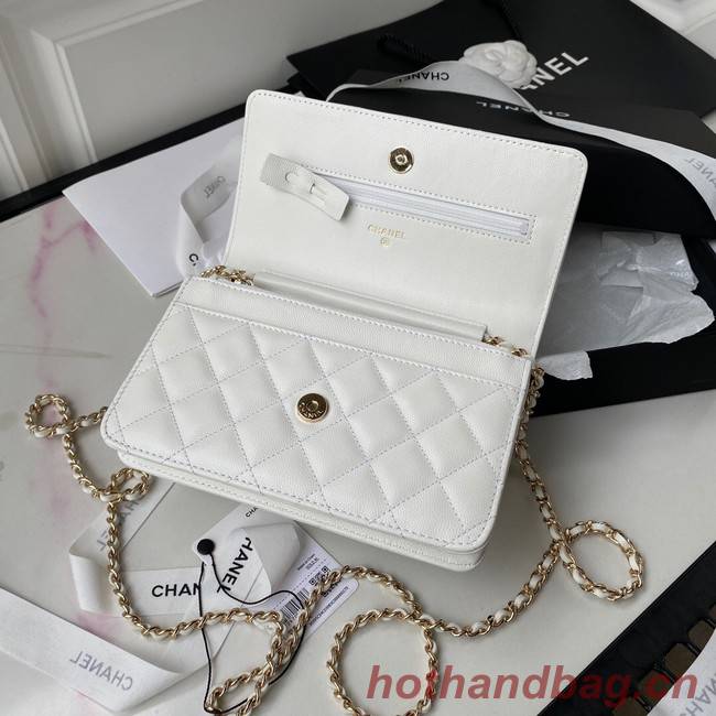 Chanel Grained Calfskin small Shoulder Bag AP2734 white