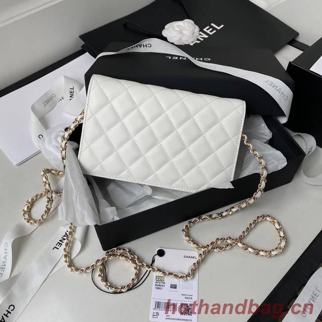 Chanel Grained Calfskin small Shoulder Bag AP2734 white