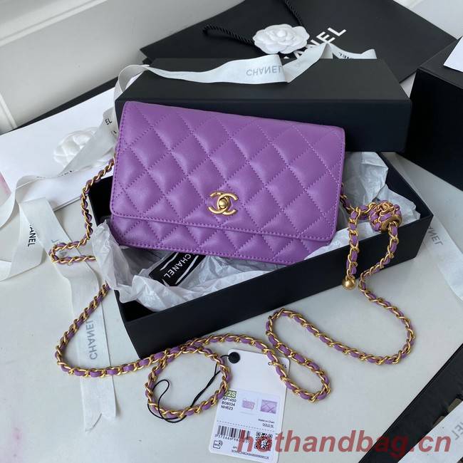 Chanel Lambskin Flap Shoulder Bag AP1450 Purple