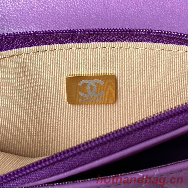 Chanel Lambskin Flap Shoulder Bag AP1450 Purple