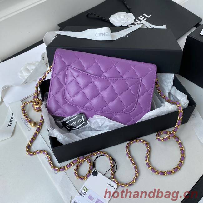 Chanel Lambskin Flap Shoulder Bag AP1450 Purple