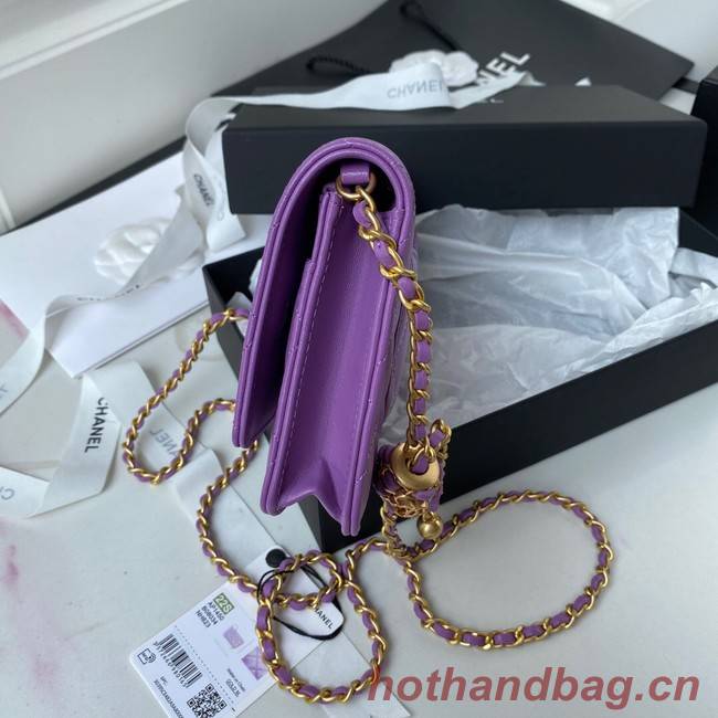 Chanel Lambskin Flap Shoulder Bag AP1450 Purple